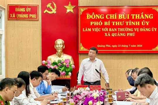 Phó Bí thư Tỉnh ủy Lâm Đồng Bùi Thắng làm việc với xã Quảng Phú