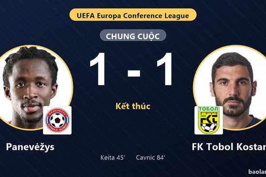 Panevėžys và FK Tobol Kostanay níu chân nhau ở vòng loại Conference League