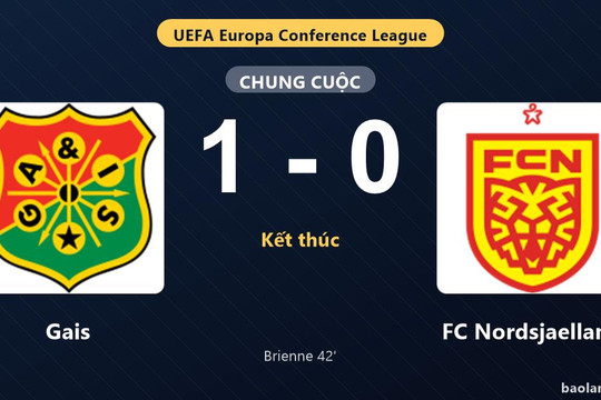 Thống kê trận đấu Gais 1-0 FC Nordsjaelland: M. de Brienne tỏa sáng, Gais giành trọn 3 điểm