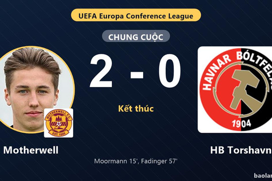 Motherwell tạo lợi thế, HB Torshavn lâm vào thế khó ở vòng loại
