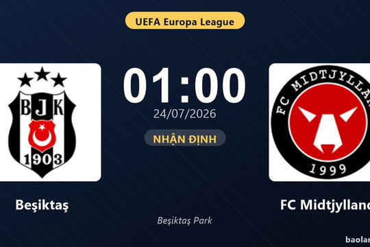 Beşiktaş hạ FC Midtjylland trong trận cầu 1-0