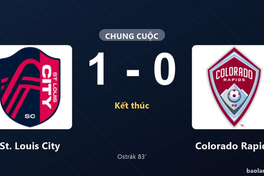 Thống kê trận đấu St. Louis City 1-0 Colorado Rapids: Tomas Ostrák tỏa sáng, St. Louis City giành trọn 3 điểm