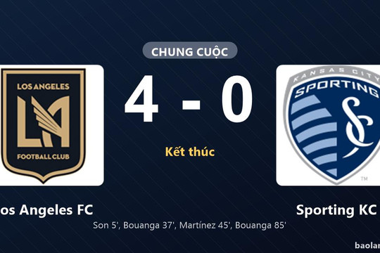 Thống kê trận đấu Los Angeles FC 4-0 Sporting KC: Los Angeles FC thắng đậm thuyết phục