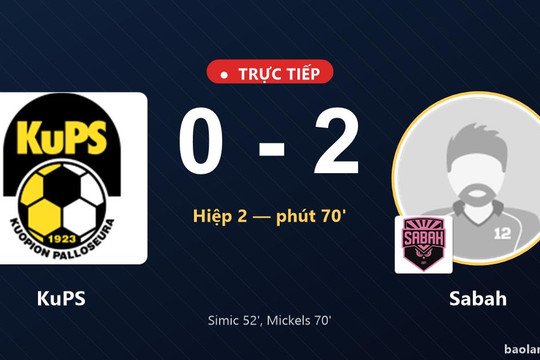 Trực tiếp KuPS vs Sabah: Sabah nhân đôi cách biệt