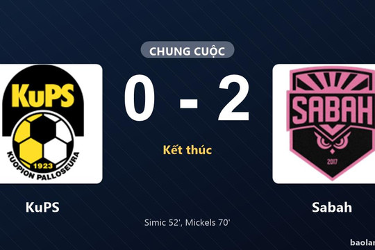 Thống kê trận đấu KuPS 0-2 Sabah: Joy-Lance Mickels tỏa sáng, Sabah giành trọn 3 điểm