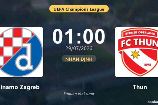 Nhận định Dinamo Zagreb vs Thun: đội hình dự kiến