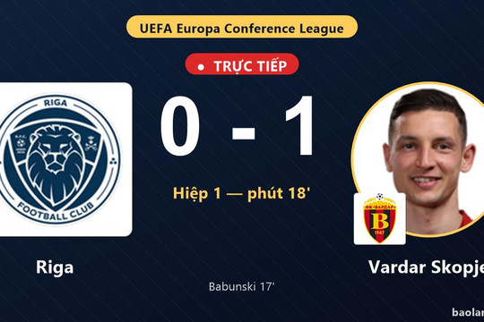Trực tiếp Riga vs Vardar Skopje: Vardar Skopje mất người