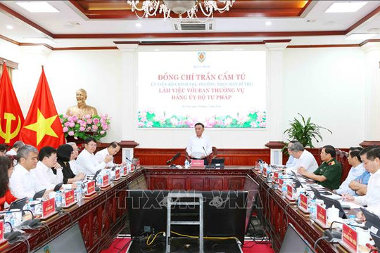 Thường trực Ban Bí thư Trần Cẩm Tú: Sớm hình thành nền tư pháp số hiện đại, đồng bộ
