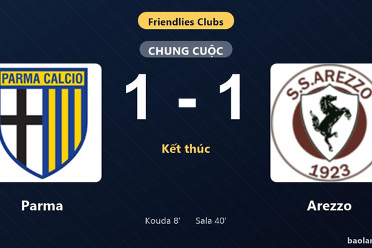 Thống kê trận đấu Parma 1-1 Arezzo: Hai đội chia điểm