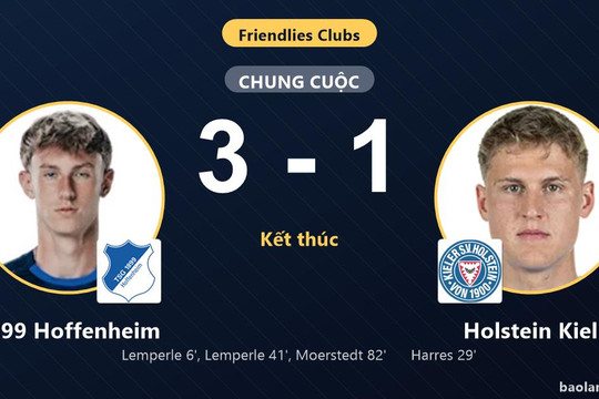 1899 Hoffenheim thắng 3-1, Holstein Kiel rượt đuổi bất thành