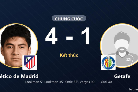 Atlético de Madrid thắng đậm Getafe, Lookman lập cú đúp