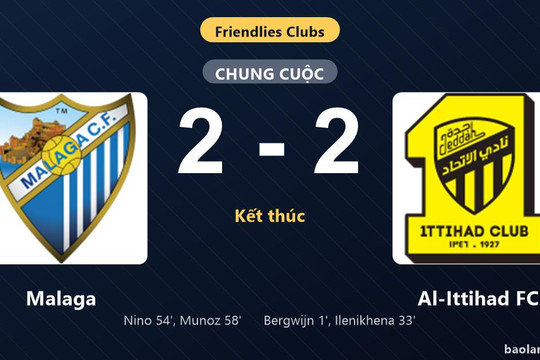 Thống kê trận đấu Malaga 2-2 Al-Ittihad FC: Màn rượt đuổi tỷ số mãn nhãn