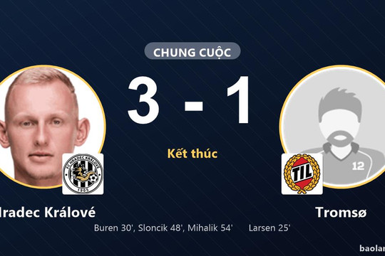 Hradec Králové ngược dòng hạ Tromsø trên sân nhà