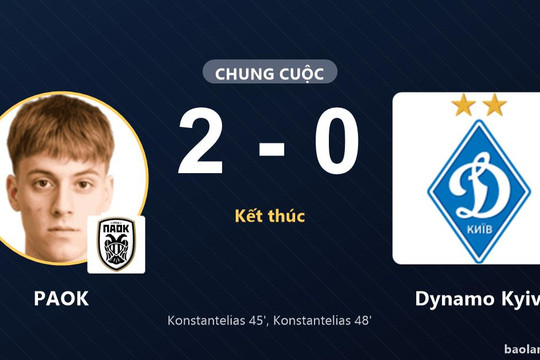 PAOK hạ Dynamo Kyiv, Konstantelias tỏa sáng ở Europa League