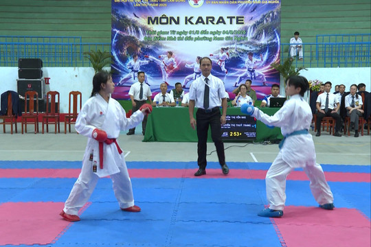 152 vận động viên tham dự giải Karate Đại hội Thể dục thể thao tỉnh