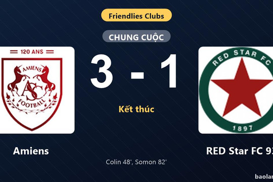 Thống kê trận đấu Amiens 3-1 RED Star FC 93: E. Somon tỏa sáng, Amiens giành trọn 3 điểm