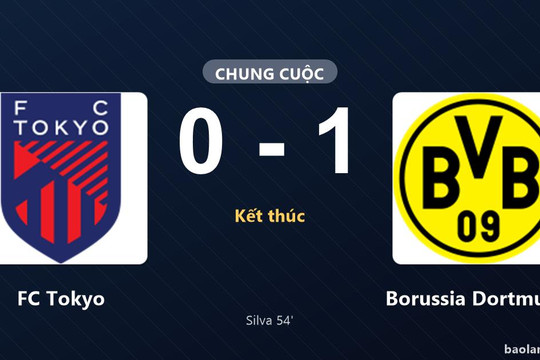 Thống kê trận đấu FC Tokyo 0-1 Borussia Dortmund: Fábio Silva tỏa sáng, Borussia Dortmund giành trọn 3 điểm