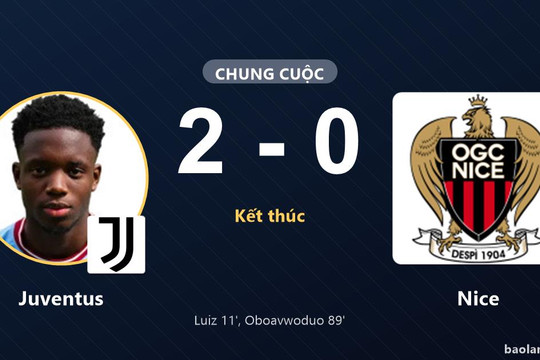 Juventus hạ Nice, khép lại trận giao hữu với chiến thắng trên sân nhà