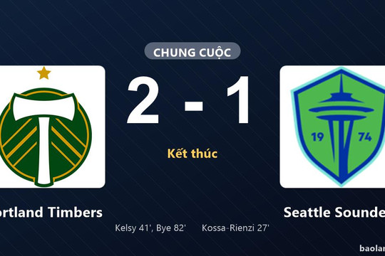 Thống kê trận đấu Portland Timbers 2-1 Seattle Sounders: Portland Timbers ngược dòng ngoạn mục