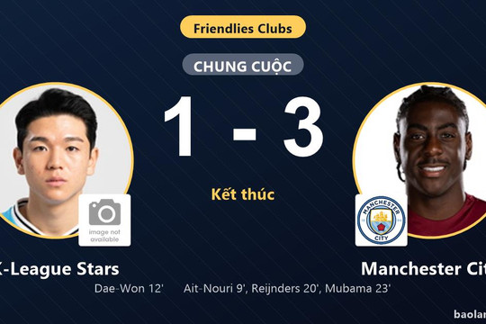 K-League Stars rượt đuổi bất thành, Manchester City thắng trận giao hữu