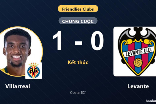 Costa giúp Villarreal thắng Levante, khép lại trận giao hữu CLB