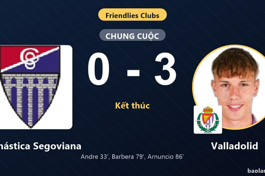 Valladolid thắng đậm, Gimnástica Segoviana nhận thất bại ở trận giao hữu