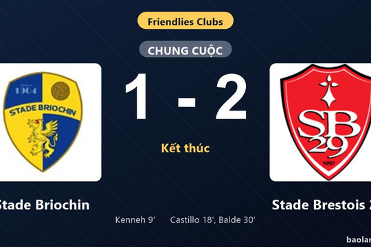 Thống kê trận đấu Stade Briochin 1-2 Stade Brestois 29: Stade Brestois 29 ngược dòng ngoạn mục