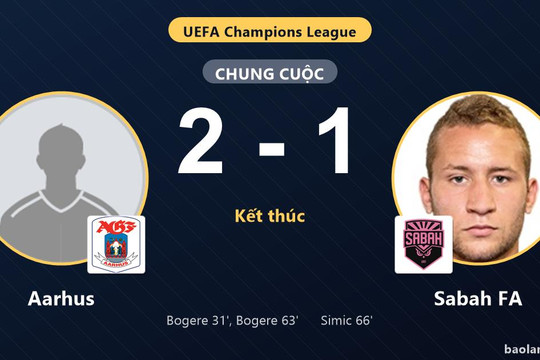 Aarhus thắng Sabah FA, nắm lợi thế ở vòng loại Champions League