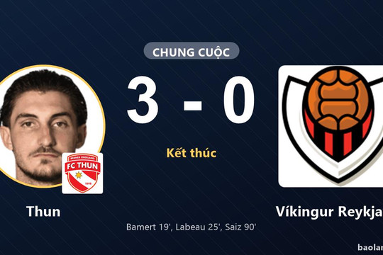 Thun thắng đậm Víkingur Reykjavík tại Stockhorn Arena