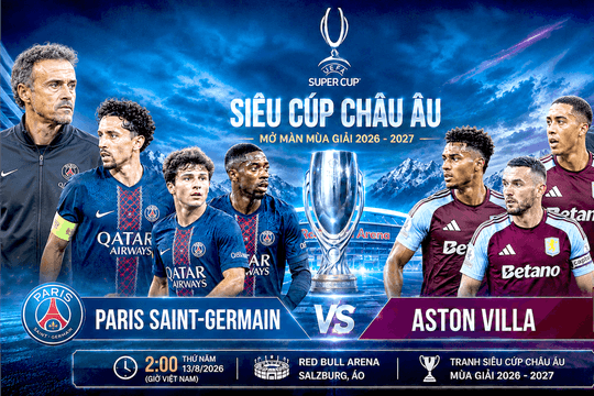 Siêu cúp châu Âu 2026: Màn khởi đầu tranh danh hiệu mùa giải mới