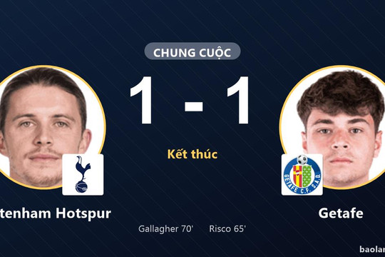 Tottenham Hotspur hòa Getafe 1-1: Gallagher lên tiếng san bằng tỷ số