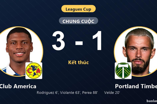 Thắng thuyết phục Portland Timbers 3-1, Club America khiến chủ nhà ôm hận tại Leagues Cup