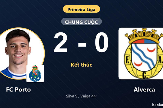Hạ Alverca 2-0, FC Porto khởi đầu thuận lợi tại Primeira Liga