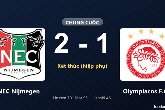 Thống kê trận đấu NEC Nijmegen 2-1 Olympiacos F.C.: NEC Nijmegen ngược dòng ngoạn mục