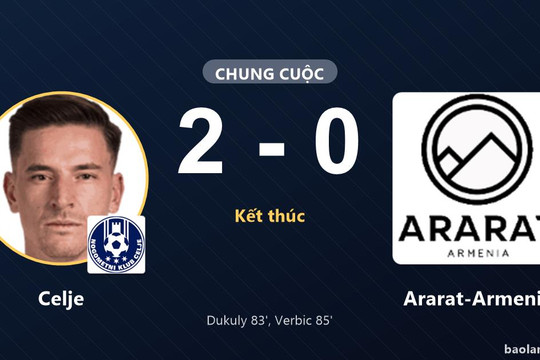 Ghi liền 2 bàn cuối trận, Celje khiến Ararat-Armenia trắng tay tại Stadion Z'dežele