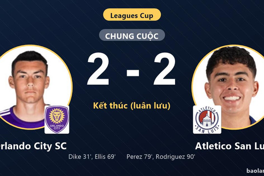 Hòa 2-2 kịch tính, Orlando City SC đánh bại Atletico San Luis trên chấm luân lưu