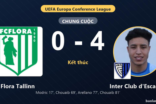 Vùi dập chủ nhà Flora Tallinn 4-0, Inter Club d'Escaldes thắng tưng bừng ở Conference League