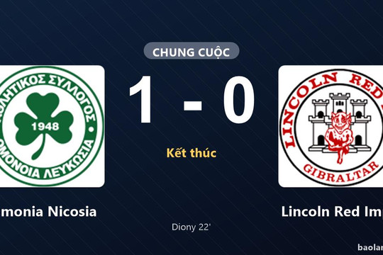 Thống kê trận đấu Omonia Nicosia 1-0 Lincoln Red Imps: Loïs Diony tỏa sáng, Omonia Nicosia giành trọn 3 điểm