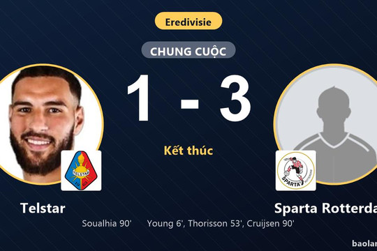Đánh bại chủ nhà Telstar 3-1, Sparta Rotterdam giành trọn 3 điểm tại BUKO Stadion