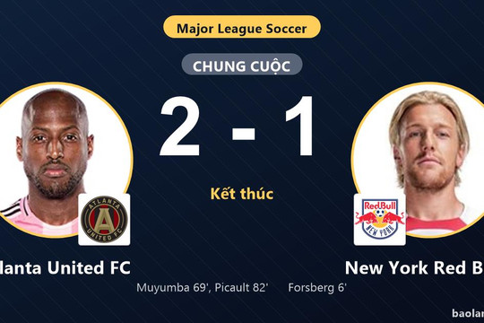 Ngược dòng hạ New York Red Bulls 2-1, Atlanta United FC nỗ lực bứt khỏi bét bảng