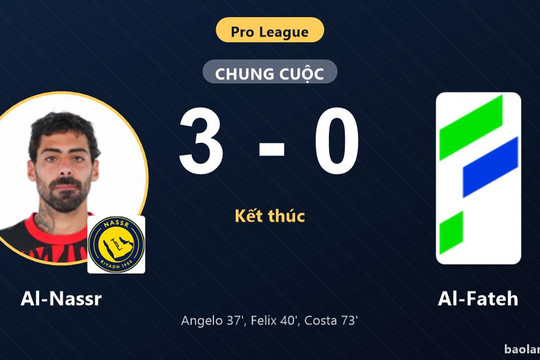 Al-Nassr thắng đậm Al-Fateh 3-0 trong ngày ra quân Pro League