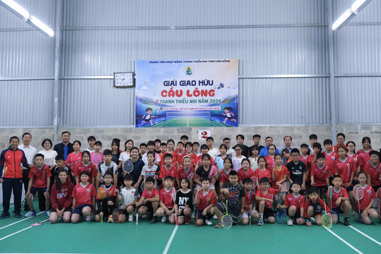 Gần 100 thanh thiếu nhi tranh tài Giải giao hữu Cầu lông năm 2026
