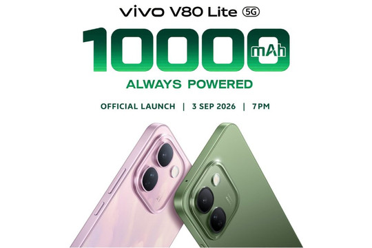 Smartphone vivo V80 Lite 5G sở hữu viên pin khổng lồ 10000 mAh chính thức ra mắt ngày 3/9