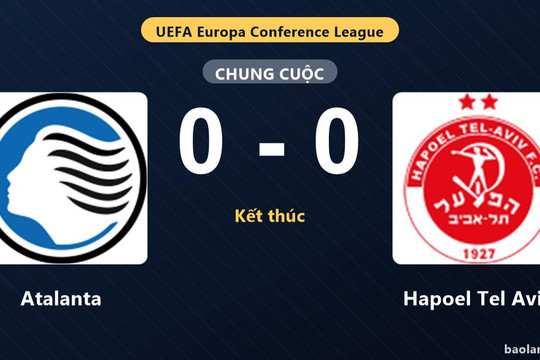 Bất phân thắng bại tại Bergamo, Atalanta và Hapoel Tel Aviv hòa không bàn thắng