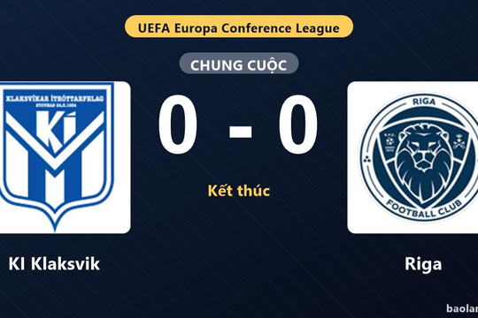 KI Klaksvik và Riga bất phân thắng bại ở vòng Playoff Europa Conference League