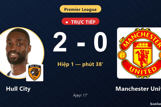 Trực tiếp Hull City vs Manchester United: Hiệp 2 bắt đầu, Hull City dẫn 2-0