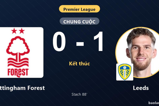 Stach tỏa sáng phút 88, Leeds đánh bại Nottingham Forest ngay tại City Ground