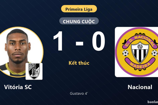 Đánh bại Nacional 1-0, Vitória SC tìm thấy niềm vui đầu tiên ở Primeira Liga