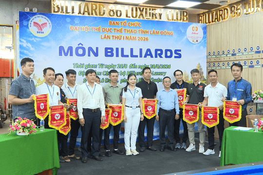 Hơn 100 cơ thủ tranh tài Billiards tại Đại hội TDTT Lâm Đồng