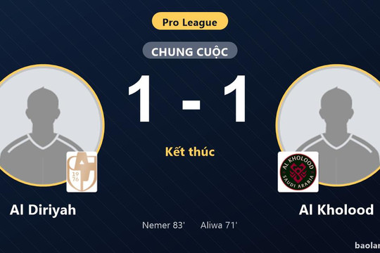Bị Al Diriyah chia điểm, Al Kholood lỡ cơ hội áp sát tốp đầu Pro League